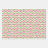 Kerst Rood Groene Hond Poot & Vakantie Iconen Inpakpapier Vel (Voorkant)