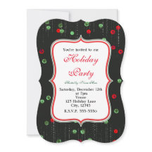 Kerst rood & groene pailletten vakantie uitnodigin