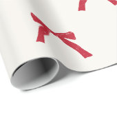 Kerst  rood lint bogen op crème vakantie cadeaupapier (Rol Hoek)