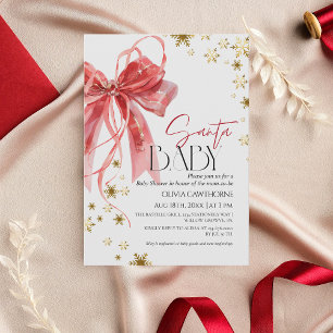 Kerst Rood Lintje Sinterklaas Baby Shower Kaart