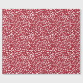 Kerst rood luipaard huidpatroon cadeaupapier (Vlak)