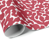 Kerst rood luipaard huidpatroon cadeaupapier (Rol Hoek)