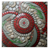 Kerst rood marmeren cirkel patroon tegeltje (Voorkant)