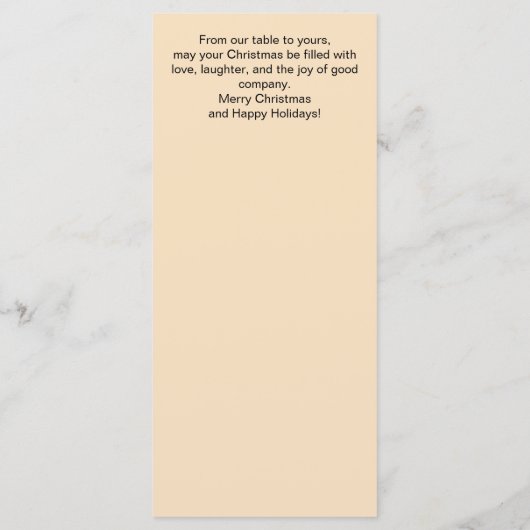 Kerst rood mideeuw retro bomen feestelijk menu (Achterkant)