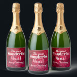 Kerst Rood naar Zwart Waterverf Mousserende Wijn L Sparkling Wijnetiket<br><div class="desc">Maak uw eigen vakantiegiften of gunsten voor wijnflessen of mousserende wijnflessen met deze gepersonaliseerde labels met een prachtig rood tot zwart waterverf design. Voeg een persoonlijke touch toe aan uw kerstcadeau geven. Alle tekst, lettertypen en lettertypekleuren kunnen worden gewijzigd, klik op de knop AANPASSEN. VEEL STIJLEN om uit te kiezen...</div>