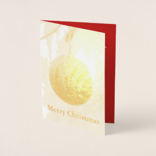Kerst Rood Ornament Ball Gold Foil Kaart