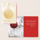 Kerst Rood Ornament Ball Gold Foil Kaart (Display)