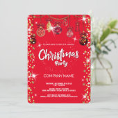 Kerst Rood ornament diamanten, sneeuwvlokken Kaart (Staand voorkant)