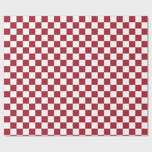 Kerst rood patroon geruit cadeaupapier (Vlak)