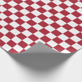 Kerst rood patroon geruit cadeaupapier (Hoek)