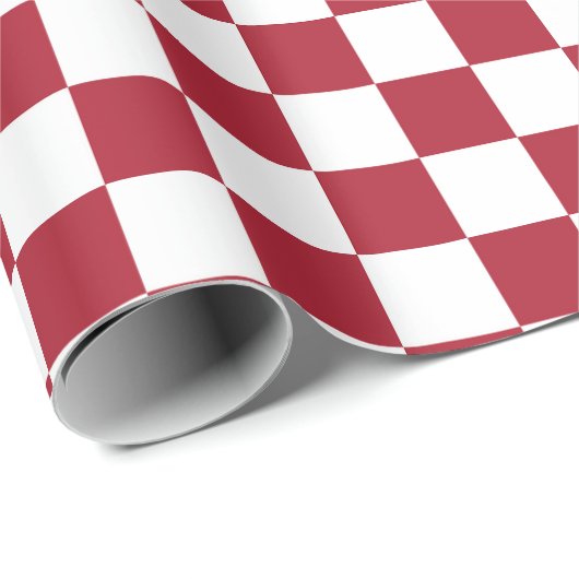 Kerst rood patroon geruit cadeaupapier (Rol Hoek)