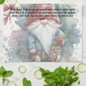 Kerst Rood Pet Gnome Familie Recept aandenken Theedoek (Gevouwen)