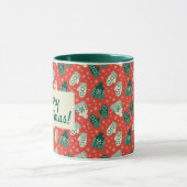 Kerst - Rood - Petten & wanten Vakantie Mok (Midden)