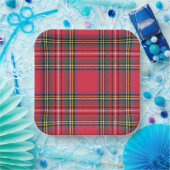 Kerst Rood Plaid Papier Borden Papieren Bordje (Feest)