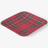 Kerst Rood Plaid Papier Borden Papieren Bordje (Gebogen)