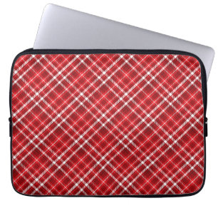 Kerst Rood Plaid Patroon Design-62667 Laptop Sleeve