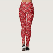 Kerst Rood Plaid Patroon Design-62667 Leggings (Achterkant)