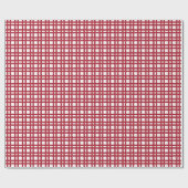 Kerst rood raster patroon cadeaupapier (Vlak)