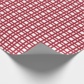 Kerst rood raster patroon cadeaupapier (Hoek)