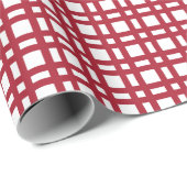 Kerst rood raster patroon cadeaupapier (Rol Hoek)