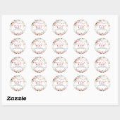 Kerst Rood & Roze Bloemen Baby shower Ronde Sticker (Vel)