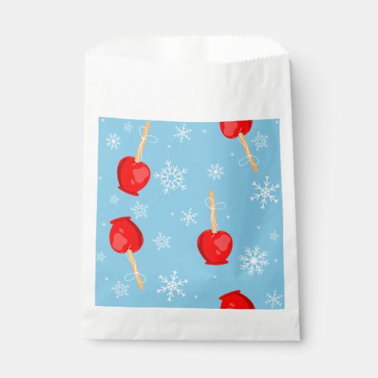 Kerst rood snoep appels blauw bedankzakje (Voorkant)