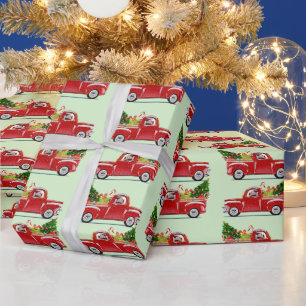 Kerst rood Ute met kerstboom Cadeaupapier