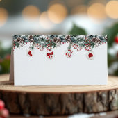 Kerst rood vrolijk klein Baby shower Plaatskaartje