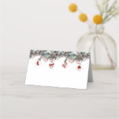 Kerst rood vrolijk klein Baby shower Plaatskaartje (Voorkant)