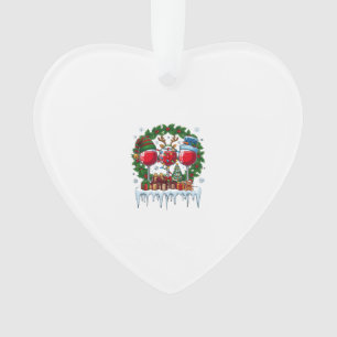Kerst Rood Wijn Glazen Hulst Krans Sneeuwman Hoed Ornament