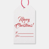 Kerst rood wit aan van blanco manuscript elegant cadeaulabel (Voorkant)