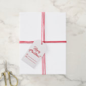 Kerst rood wit aan van blanco manuscript elegant cadeaulabel (Met Touw)