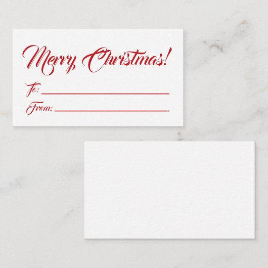 Kerst rood wit aan van blanco manuscript elegant informatiekaartje (Voorkant / Achterkant)