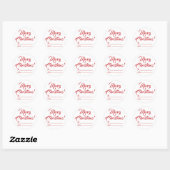 Kerst rood wit aan van blanco manuscript elegant ronde sticker (Vel)