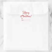 Kerst rood wit aan van blanco manuscript elegant ronde sticker (Tas)