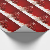 Kerst rood wit decoratie cadeaupapier (Hoek)