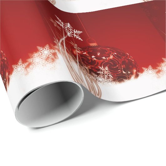 Kerst rood wit decoratie cadeaupapier (Rol Hoek)