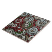 Kerst Rood Wit en Groen Marmer Abstract Tegeltje (Zijkant)