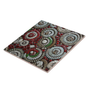 Kerst Rood Wit en Groen Marmer Abstract Tegeltje