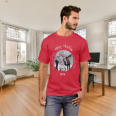 Kerst rood wit familie foto namen t-shirt