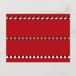 Kerst Rood Wit Gebreide Trui Feestdagenkaart