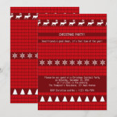 Kerst Rood Wit Gebreide Trui Kerstfeest Kaart (Voorkant / Achterkant)