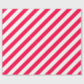 Kerst  Rood Wit Gestreept Classic Cadeaupapier (Vlak)