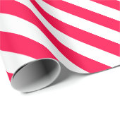 Kerst Rood Wit Gestreept Trendy Stijlvolle Classic Cadeaupapier (Rol Hoek)