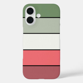 Kerst Rood Wit Groen Kleur op getextureerd papier iPhone 16 Hoesje