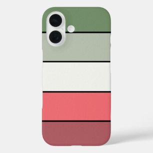 Kerst Rood Wit Groen Kleur op getextureerd papier iPhone 16 Hoesje