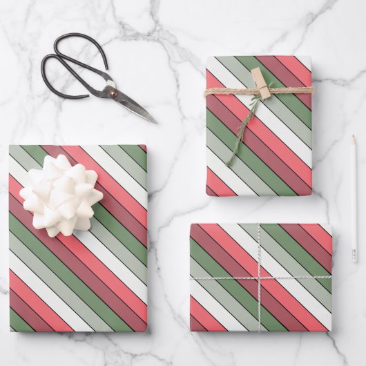 Kerst Rood Wit Groen Kleur op getextureerd papier Inpakpapier Vel (Voorkant)