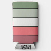 Kerst Rood Wit Groen Kleur op getextureerd papier Seltzer Blikjeskoeler (Achterkant)