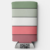 Kerst Rood Wit Groen Kleur op getextureerd papier Seltzer Blikjeskoeler (Voorkant)