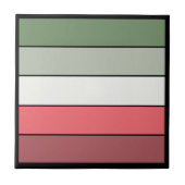 Kerst Rood Wit Groen Kleur op getextureerd papier Tegeltje (Voorkant)